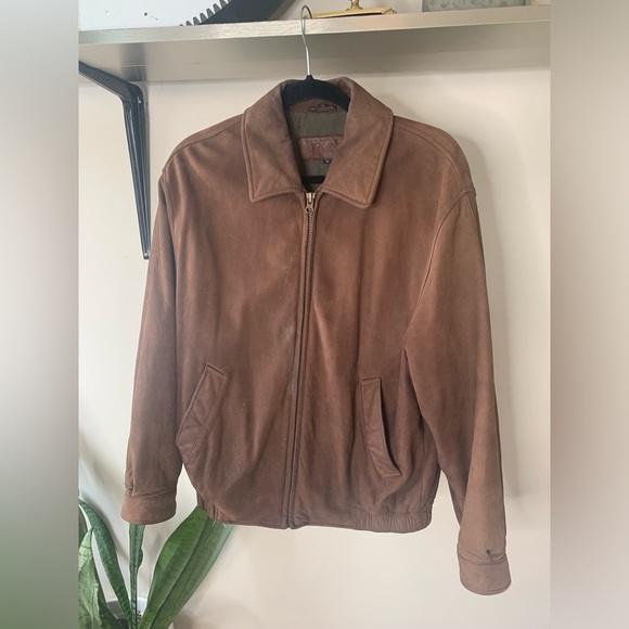 Brooks Brothers Other - Brooks Brothers Leather Bomber Jacket Coat Zip Size Men’s S Brown SN 94994